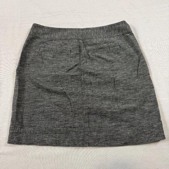Ann Taylor Grey Linen Blend Mini Skirt Size 0 Pockets - Picture 3 of 5